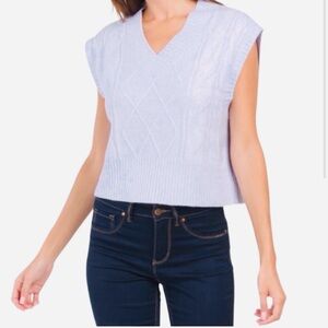 Sincerely Jules sleeveless blue cable knit vest